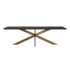 Bonita Parquet Black & Brass Frame Rectangle 8-10 Seater Dining Table Large